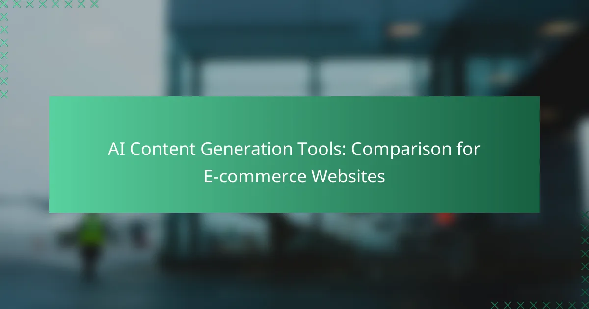 AI Content Generation Tools: Comparison for E-commerce Websites