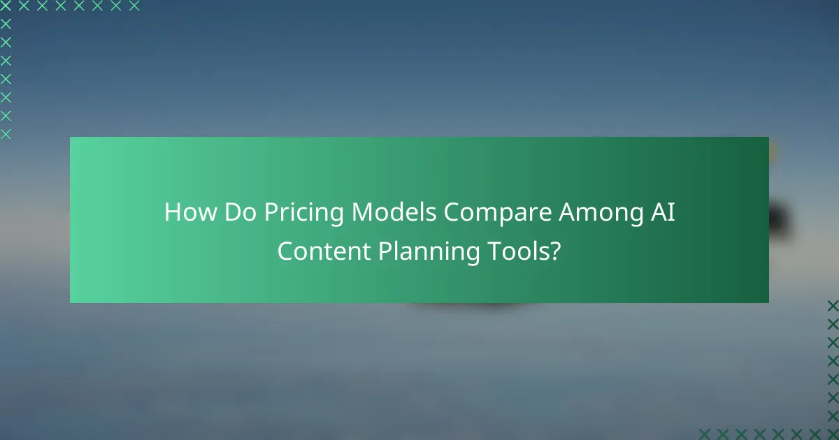 How Do Pricing Models Compare Among AI Content Planning Tools?